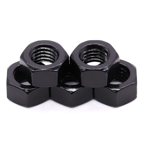 Image of 5 /16 inch-18 Black Hex Nuts, 304 Stainless Steel 18-8, Hexagon Head Nuts for Home Automotive DIY User, Black Coated Finish, Hex Drive, 50 PCS