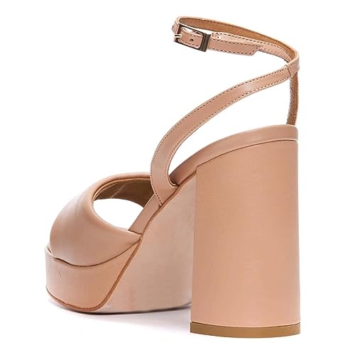 FOWT Women Open Toe Platform Heeled Sandals Ankle Strap Chunky Block High Heels Dance Party Wedding Shoes Size 4-16 US3