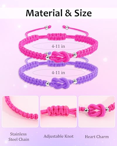 Image of YELUWA 2 Pcs Mother Daughter /Son Bracelets, Mothers Day Gifts, Back to School Gift, First Day of School Gifts, Lovely Charm Bracelets Set Mommy and Me Jewelry with Gift Box Wish Card