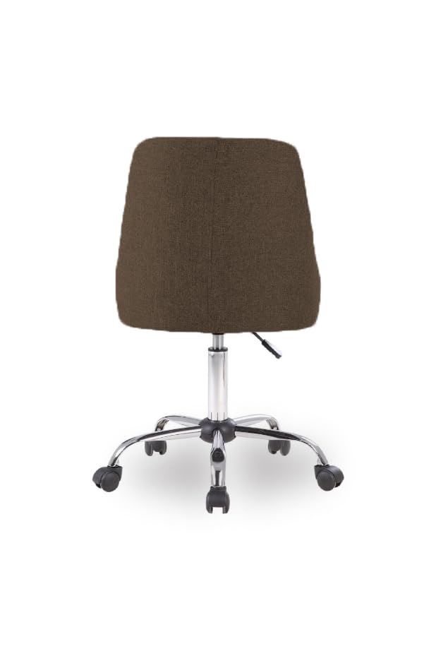 Image of Taskpro Fabric Upholstered Height-Adjustable 360 Swivel Revolving Office Study Desk Chair in Dark Brown Color