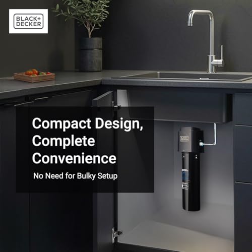 Image of BLACK+DECKER Undersink Water Filter 10'' | Reduces CHLORAMINE,Chlorine, Lead, PFAS, Bad Taste, Odor | Under Counter Water Filter Direct Connect to Kitchen Faucet | NSF /ANSI 42 Certified | 1 year