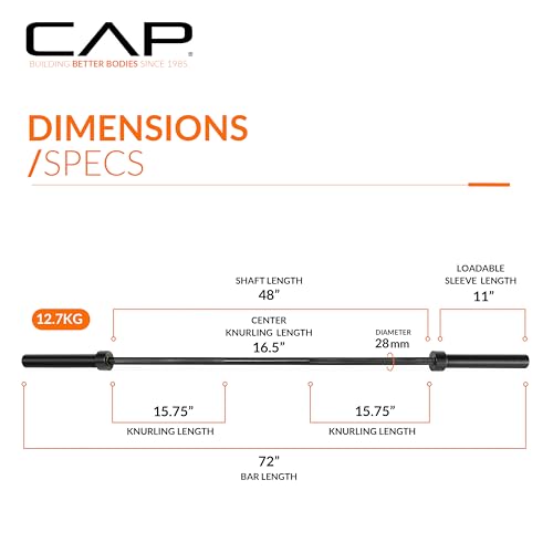 CAP Barbell 2-Inch Olympic Barbell Bars | 5 ft, 6 ft, & 7 ft | Multiple Options - Image 5