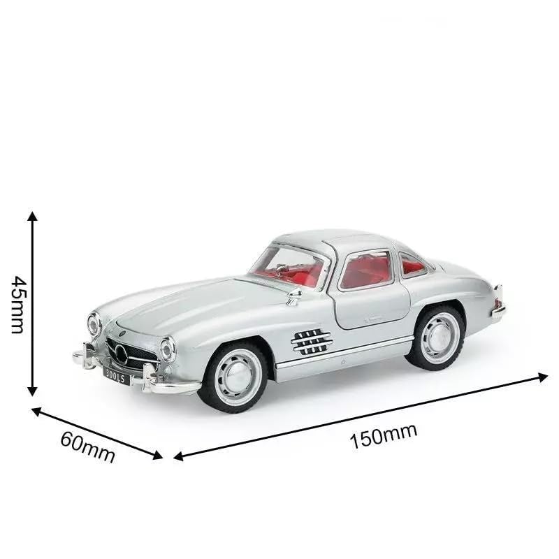 Image of Sky Tech Mercedes Benz 300 SL Vintage Car 1:32 Scale Model Exclusive Alloy Metal car Pull Back Die-cast Metal Toy Openable Doors & Light Music Best Gifts Toys【Colors as Per Stock】
