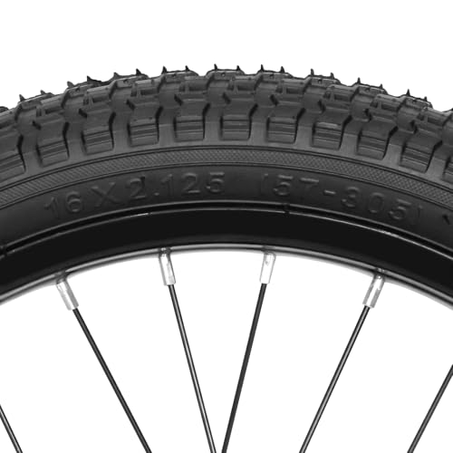 Exceedhub 16 Inch Kids Bike Front Wheels Replacement with Solid Air Rubber Tire and Inner Tube, Bicycle Bike Wheels Don\'t Fit with Huffy Bike