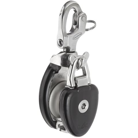 RONSTAN RF6730 Alloy Sheave Roller Bearing Snatch Block, 7050 Lbs Load Capacity, 1-3/4" Sheave Cover