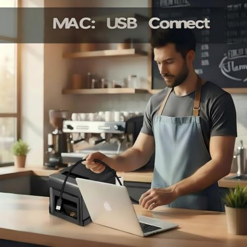 Fuhuihe 80mm POS Quittungsdrucker mit Auto-Cutter, 300mm/s USB Thermo Bondrucker, für Restaurant & Küche mit Lautsprecher-Signal, ESC/POS kompatibel (Windows/Mac/Linux)