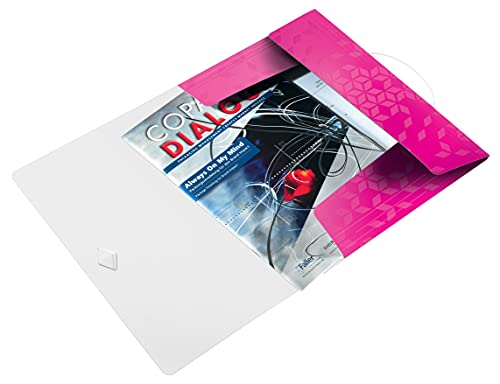 Leitz 155543 Eckspannermappe wow, A4, PP, pink metallic