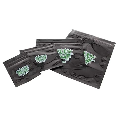 5X Black Smelly Proof Resealable Bags Choose from 6 Sizes (Medium 18CM X 20CM) Cover