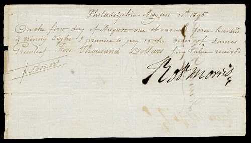 HISTORY GALORE 24x36 Gallery Poster, Check of August 10, 1795, by Robert Morris