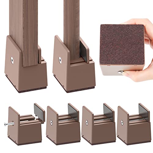 GAGUIUP テーブル 脚 継ぎ足し 高さ5cm 4個セット 高さ調整 継ぎ脚 こたつ 継ぎ足 机 たかさ調節 直径0~5.4cm調節可能 ブラウン - GAGUIUP - 商品画像