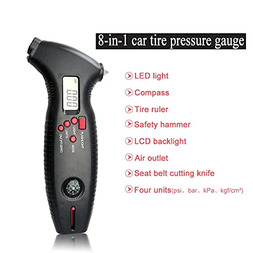 Manometr Cyfrowy miernik ciśnienia w oponach Tester Narzędzie diagnostyczne do opon 0-200 PSI Ciężarówka Motocykl Rower Podświetlenie Wyświetlacz LCD (kolor: 2.0 99.5 PSI) (2,0 99.5 Psi)