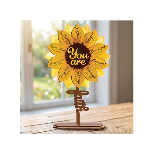 Sunflower Gifts For Women, Christian Desk Decor, Faith Based Christmas Gift