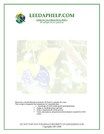 LEED NC V2.2 Practice Test One NC V2.2 Edition book cover