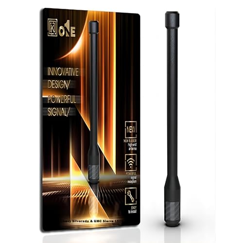 KEYO1E New Carbon Fiber Antenna Compatible with Chevy Silverado & GMC Sierra 1500 2006-2025/7.9 Inches Flexible Durable Rubber Antenna Replacement/Internal Copper Coil for Enhanced Reception