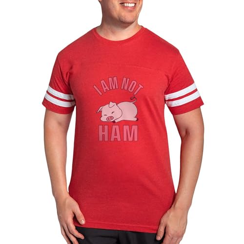CafePress I Am Not Ham Animal Liberation Vegan Veggi T Shirt Men's Football T-Shirt Red