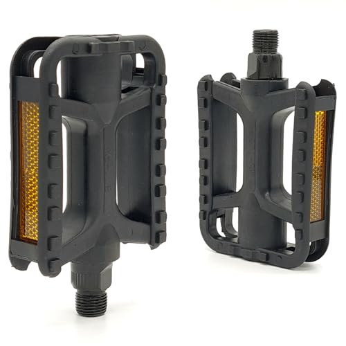 Pedali da piattaforma misti per mountain bike - Accessori MTB e strada (plastica, nero)