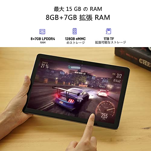 DOOGEE T10 Tablet (2023), 15GB RAM + 128GB ROM (TF 1TB) Octa-Core, Akku 8300mAh, 10.1 Pollici, Dual 4G LTE/SIM, Kamera 13MP + 8MP, Android 12, GPS Gesichts-ID OTG Blue – Bild 3