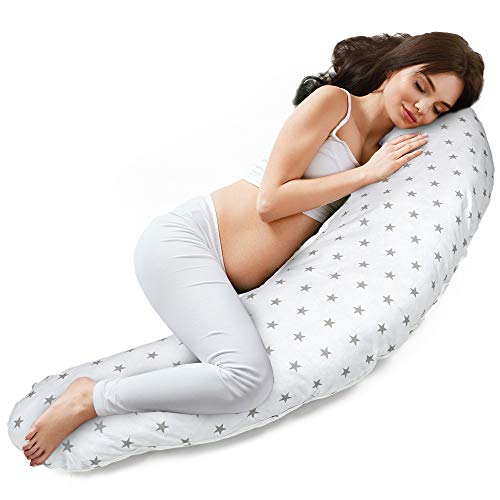 Almohada Embarazada y Cojin Lactancia - Cojín Embarazo Maternidad Dormir y Cojines Nido Bebe Grande Blanco