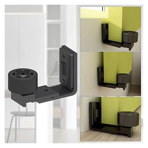 Riel de suelo ajustable para puerta corrediza con compartimento negro 4