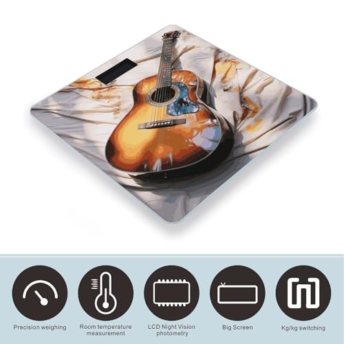 Balanza de baño digital Watercolor Acoustic Guitar 400lb miniatura 3