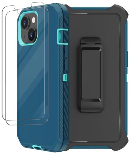 Coque iPhone 14 antichoc et anti-poussière avec film écran et support ceinture