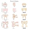 SUNNYCLUE 1 Box 4 Style 40-80Pcs Romantic Charm Enamel Flat Bowknot Charms Pink Bow Pendants Bulk for Women Jewelry Making Earrings Necklace Bracelets