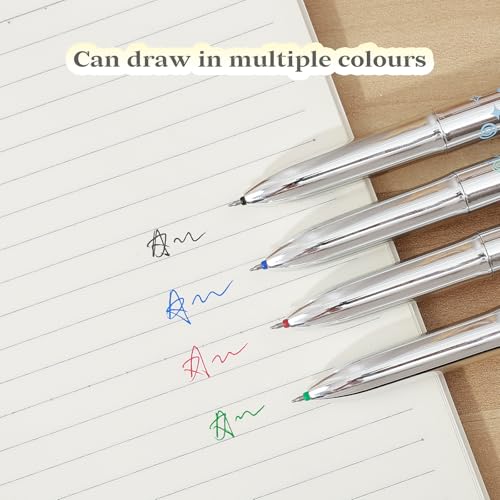 6 bolígrafos retráctiles 4 en 1 tinta gel de colores 0.5 mm miniatura 4