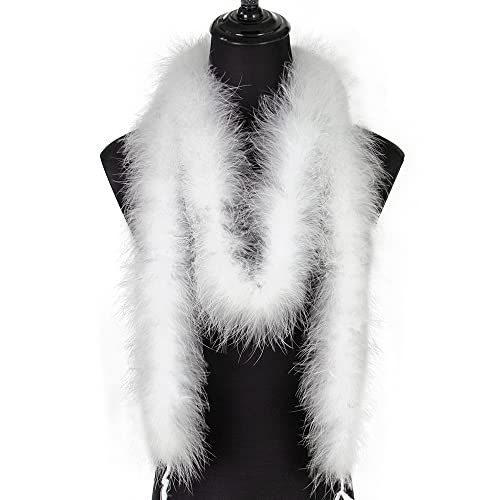Raibertin 22 gramos de marabú pluma boa, 2 yardas de largo (72 pulgadas) para manualidades, baile, boda, manualidades, fiestas, vestidos, decoraciones de Navidad, Blanco A, Hof