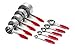 Chef U Measuring Cups and Spoons - Set of 10 Pieces - Premium Quality - Sturdy Build, Lightweight, Rust Proof - Engraved Measurements, Food Grade Silicone Grip - Can be Nested and Stacked (Red)