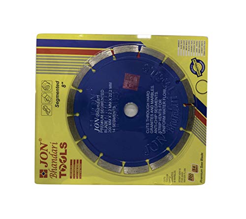 Image of Jon Bhandari Tools 8 inch Premium Segmented Diamond Cutting Blade for Marble, Granite, Tiles & Stones | 200mm Stone Cutter Blade for Angle Grinder | Heavy-Duty Blade for Wet & Dry Cutting (1pc)