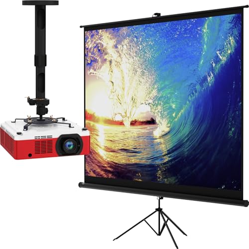 Pantalla de proyector de 100 pulgadas con soporte y montaje universal