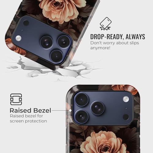 Image of Peeperly Rustic Elegance Crystal Case Compatible with iPhone 17 Pro, iPhone 17 Pro Back Cover Case- PC + Silicone
