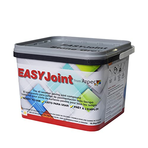 EASYJoint Patio Sand Ready Mixed Paving Jointing Compound For Outdoor Natural Stone, Slate And More. 12.5kg All Weather, Strong And Durable Sweep In Joint Compound - Stone Grey