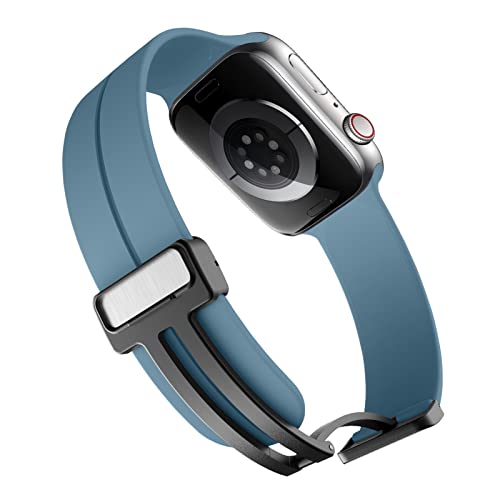 Image of Magnetic for Apple Watch Ultra Band 49mm 45mm 44mm 41mm 40mm iWatch Bands 38mm 42mm Men /Women,Sport Silicone Wristband Strap for Apple Watch Band Series 9 8 /7 /6 /5 /4 /3 /SE 2nd generation /Ultra 2