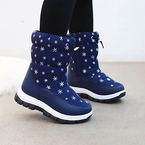 Kids Snow Boots Boy's Girl's W𝐚terproof Cold Weather Classic Booties Winger Boots Boys Hiking Thick Soles Shoes3