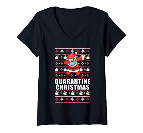 Mujer QUARANTINE CHRISTMAS 2020 Funny Toilet Paper Xmas Meme Gift Camiseta Cuello V