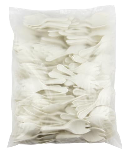 greenworks 1000 count 3334 mini cornstarch tasting sporks disposable plant starch bio-based sampling sporks forks spoons