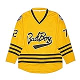 Men's Biggie Smalls #72 Bad Boy Yellow 90S Hip Hop Long Sleeve Notorious Hockey Jersey (Adult, L,...