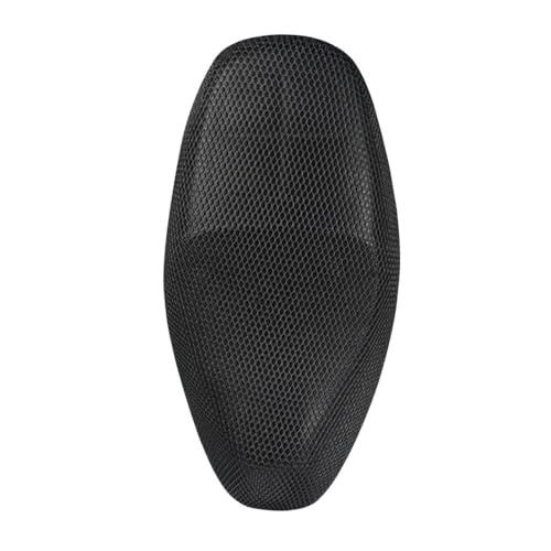 Funda de asiento para moto negra protectora de red transpirable
