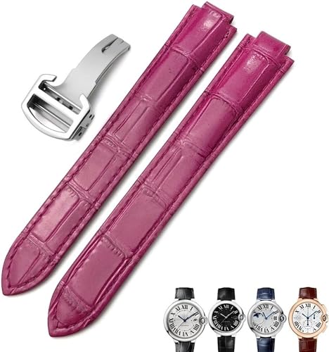 Bracelet en cuir véritable avec boucle déployante haut de gamme pour montre Cartier 20mm