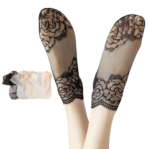 wklouyhe 5 Pairs Women's Socks Casual Fashion Lace Ankle Socks Low Cut No Show Socks for British Women_(Free Size)-picture-44