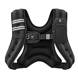 ZELUS Weighted Vest, 6lb/8lb/12lb/16lb/20lb/25lb/30lb Weight Vest with Reflective Stripe for Workout, Strength Training, Running, Fitness, Muscle Building, Weight Loss, Weightlifting, Black(6 lb)