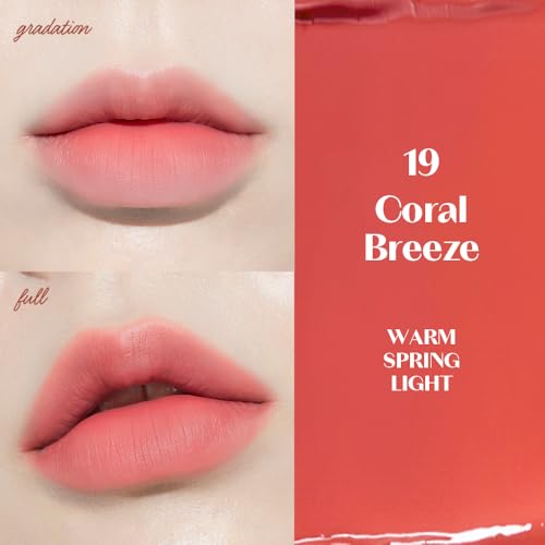 Image of ETUDE Fixing Tint | Long Lasting Liquid Lipstick | Waterproof, Transfer Proof & Smudgeproof | Lightweight Matte Lip Stain | Highly Pigmented Korean Makeup | Full Coverage | Shade- 19, Coral Breeze, 4g