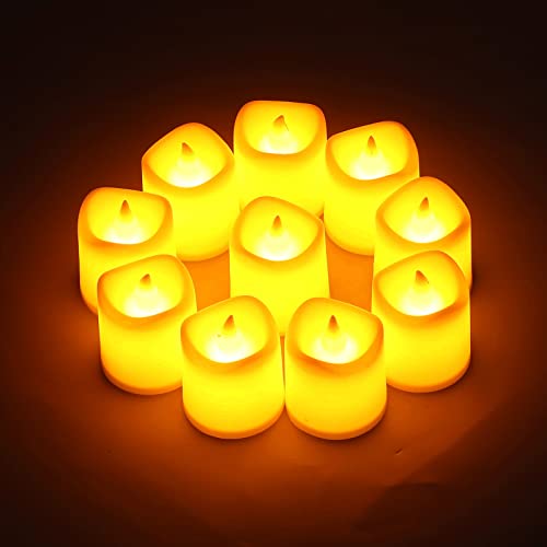 Luz de vela eletrônica LED de 24 unidades, luz de vela sem chama de plástico, luz de chá decorativa