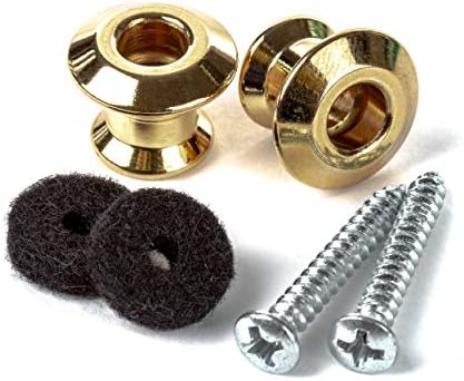 Jim Dunlop Straplok Dual Design Strap Button Set-Gold-2/Set (2PSLS034G)