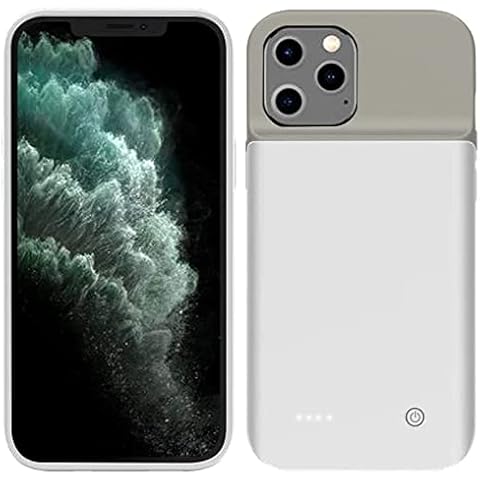 Battery Case for iPhone 12 Pro Max 5G [6.7"], 6800mAh Rechargeable Charging Case Support Audio Extended Battery Pack Protective Backup Charger Case Portable Power Bank Case Cover