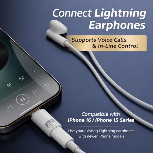Image of USB C to Lightning Audio Adapter, Audio Converter with 45W Charging Support and 480Mbps Data Transfer, Compatible with Lightning Earphones, iPhone 16 /15 Series and Selected iPad Models