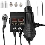 TXINLEI 8586D 110V Soldering Station, 2 in 1 Digital Display Rework Station SMD Hot Air Soldering Iron