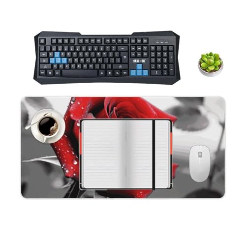Black and White Red Rose Pad para Escritorio Grande miniatura 4