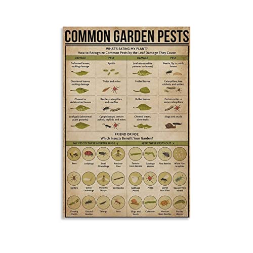 Kjhg Vintage Poster Rbwcommon Garden Pests Poster Decorative Painting Canvas Wall Art Living Room Posters Bedroom Painting 12X18Inch(30X45Cm) #TOP3